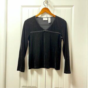 Liz Claiborne Vintage Velvet Long Sleeve Black - SP